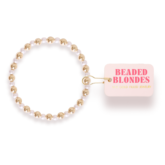 Anna Pearl Bracelet in Gold: Standard 6.75 Inch