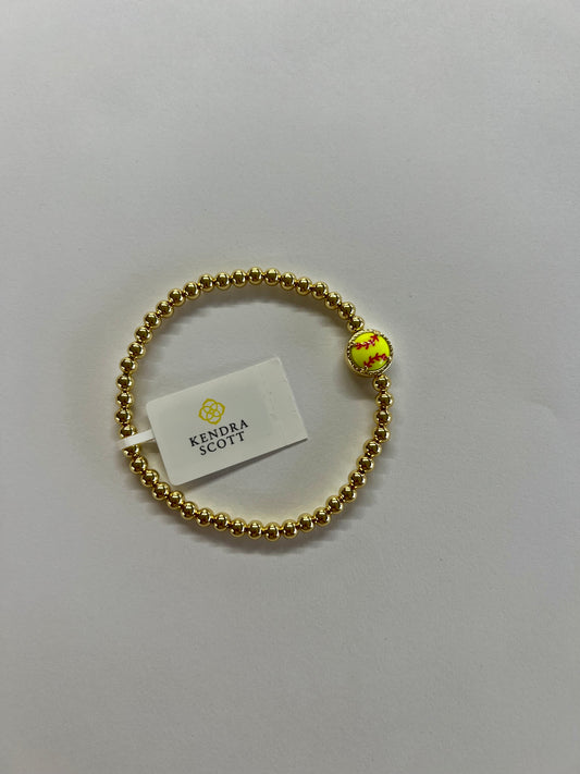 Softball Strech Bracelet Gold