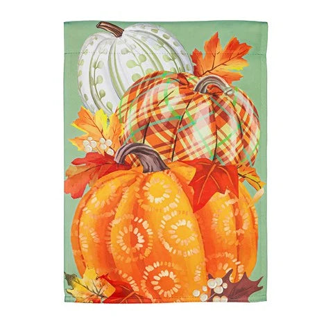 Changing Seasons pumpkins Suede Garden Flag