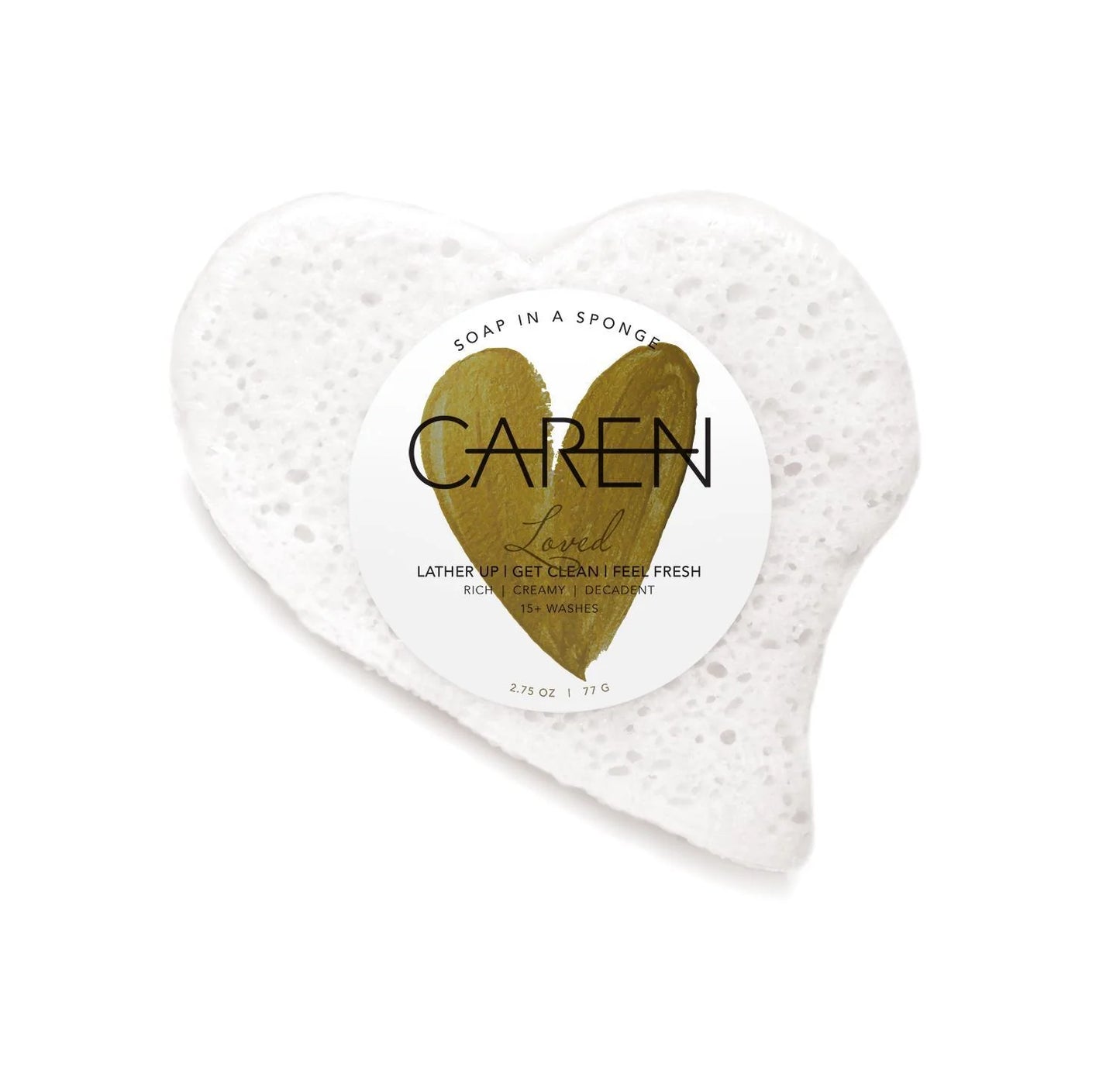 Loved White Heart Soap Sponge