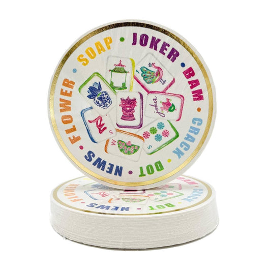 Gold Foil Mahjong Tiles Coasters
