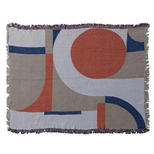 Woven Recycled Cotton Jacquard Blend Throw Blanket