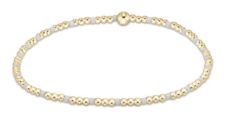 Hope Sincerity Pattern 2mm Bead Bracelet - White