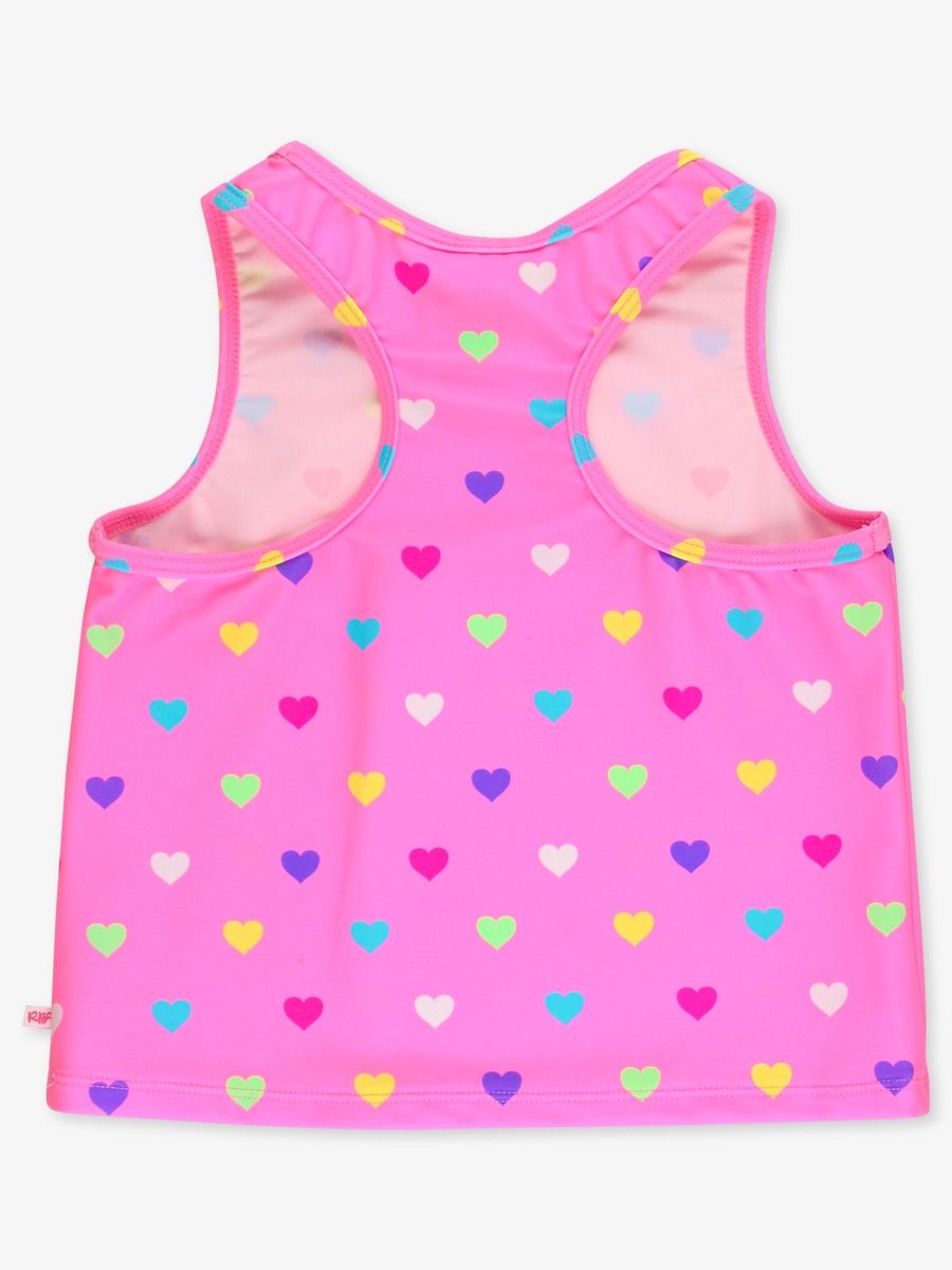 Neon Pink Colorful Heart Active Tank Top