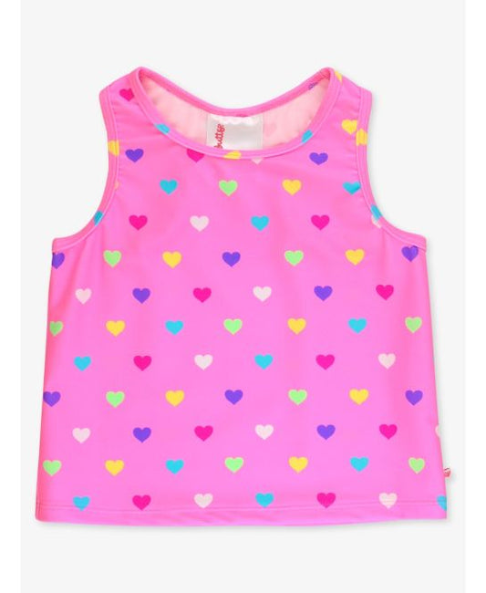 Neon Pink Colorful Heart Active Tank Top