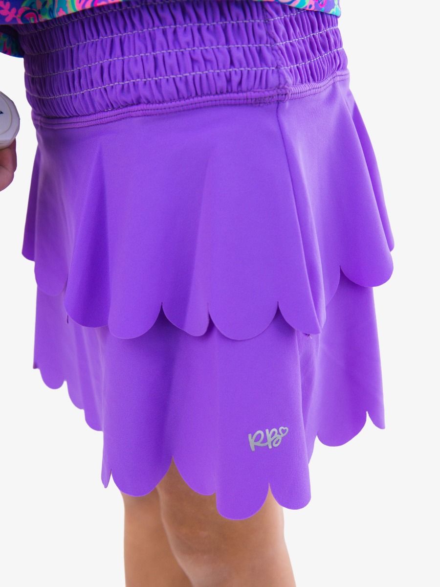 Neon Purple Active Tiered Flare Skort
