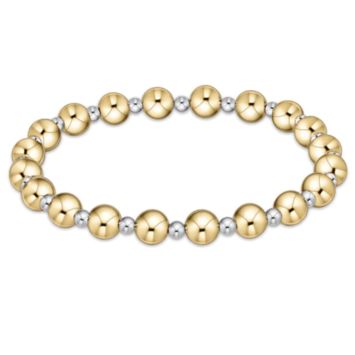 Classic Grateful Pattern 6mm Bead Bracelet Mixed Metal