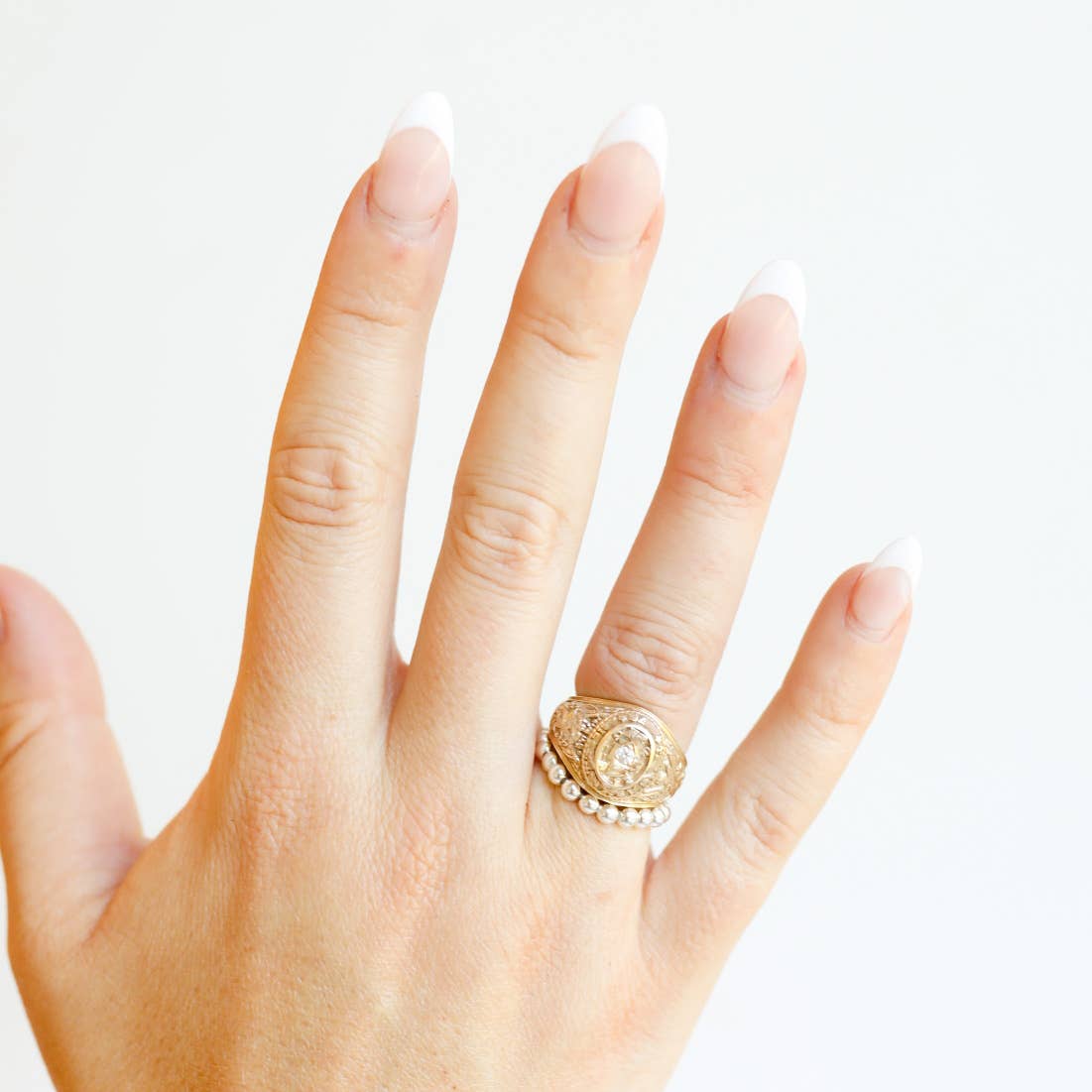 Lauren Beaded Band in Silver: 5/6