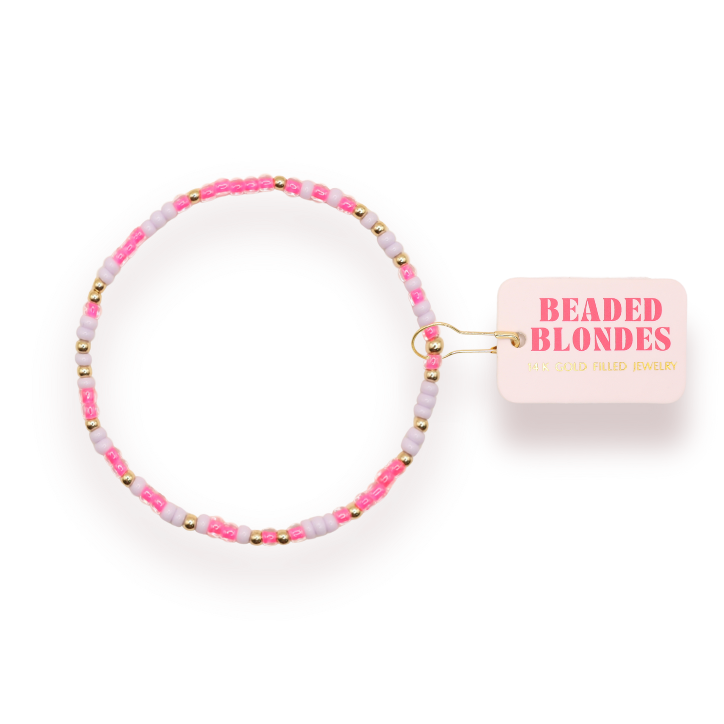 Hot Pink & Lilac Sprinkle Bracelet: Standard 6.75 inch