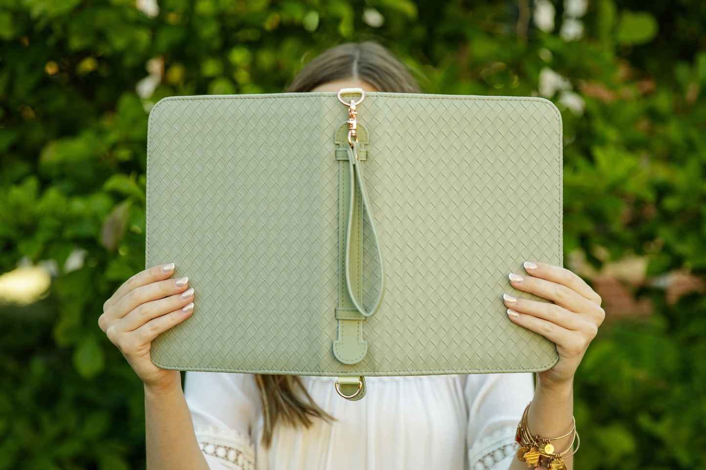 Bible Cover, Weave Bible Case, Crossbody SAGE