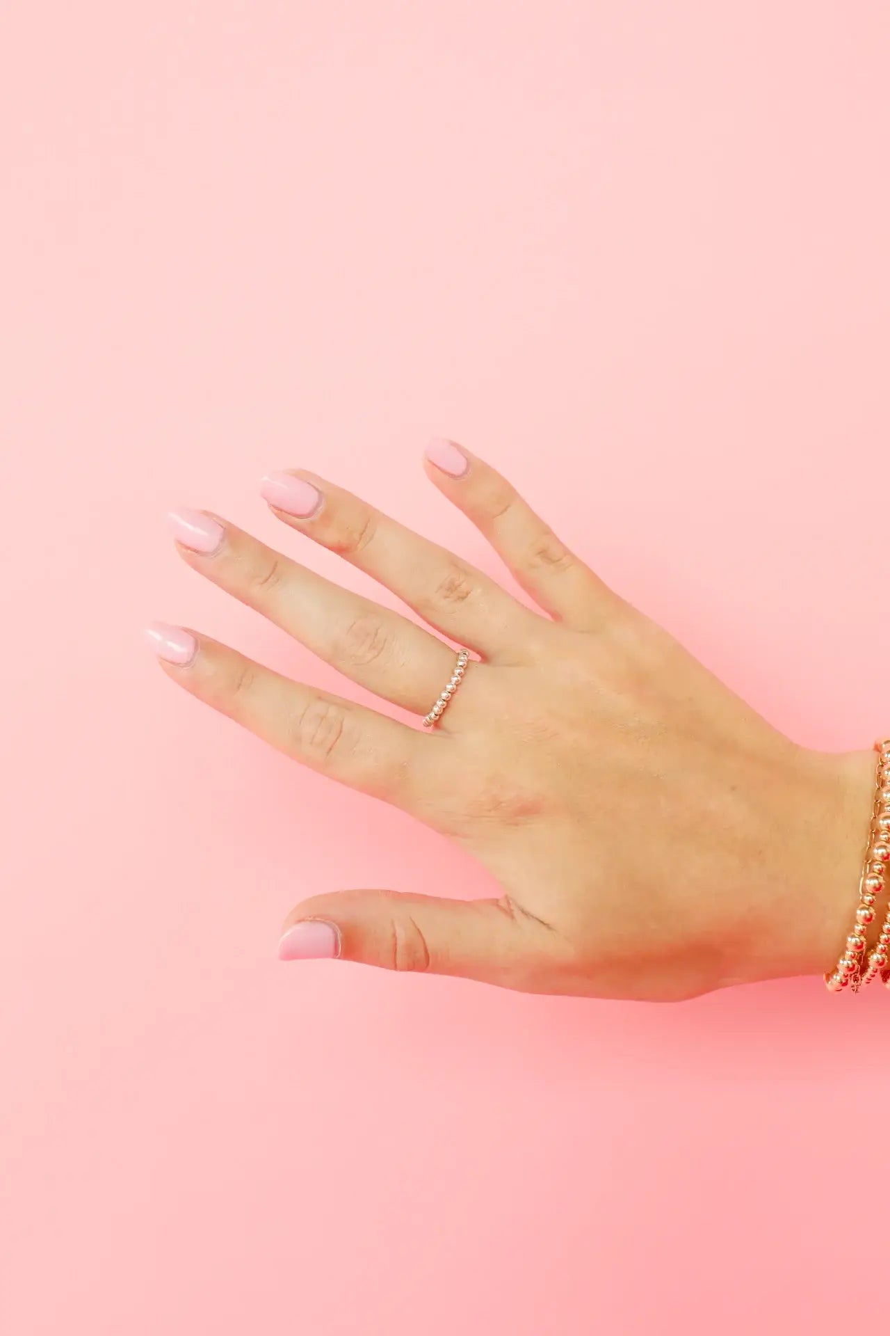 Lauren Beaded Band in Silver: 7/8