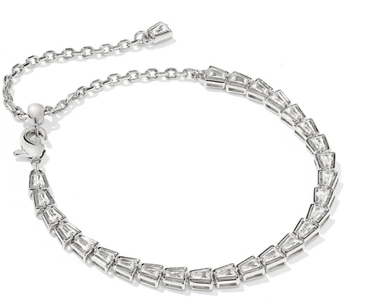 Bella Tennis Bracelet in Silver White Cz