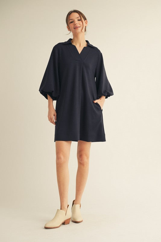 Front Pleated Comfy Dress