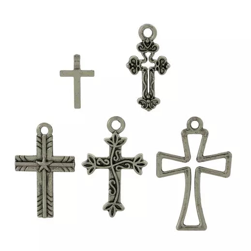 Assorted Cross Charm Silver