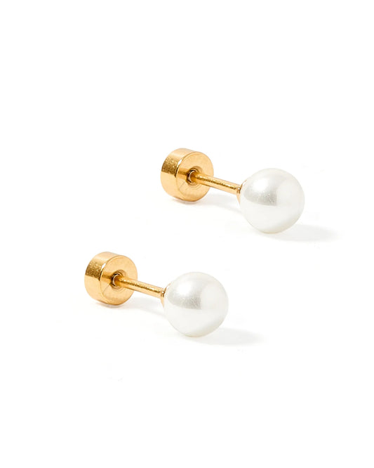 Screwback Stud Earrings in Payton Pearl