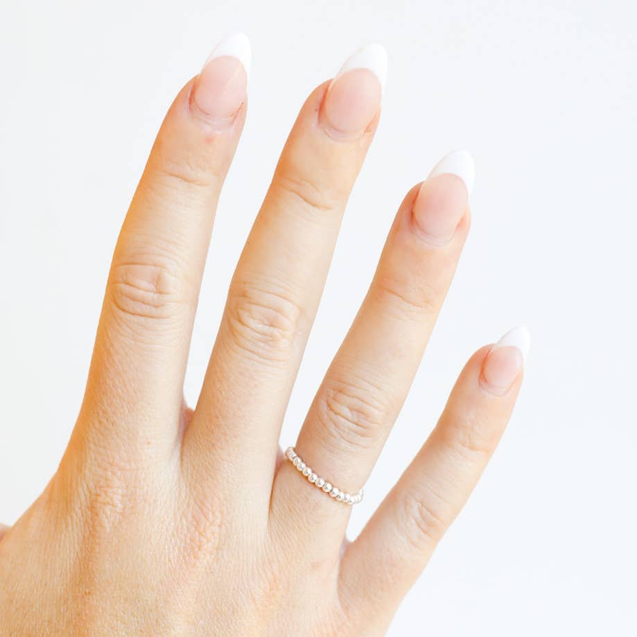 Lexi Beaded Band in Silver: 9/10