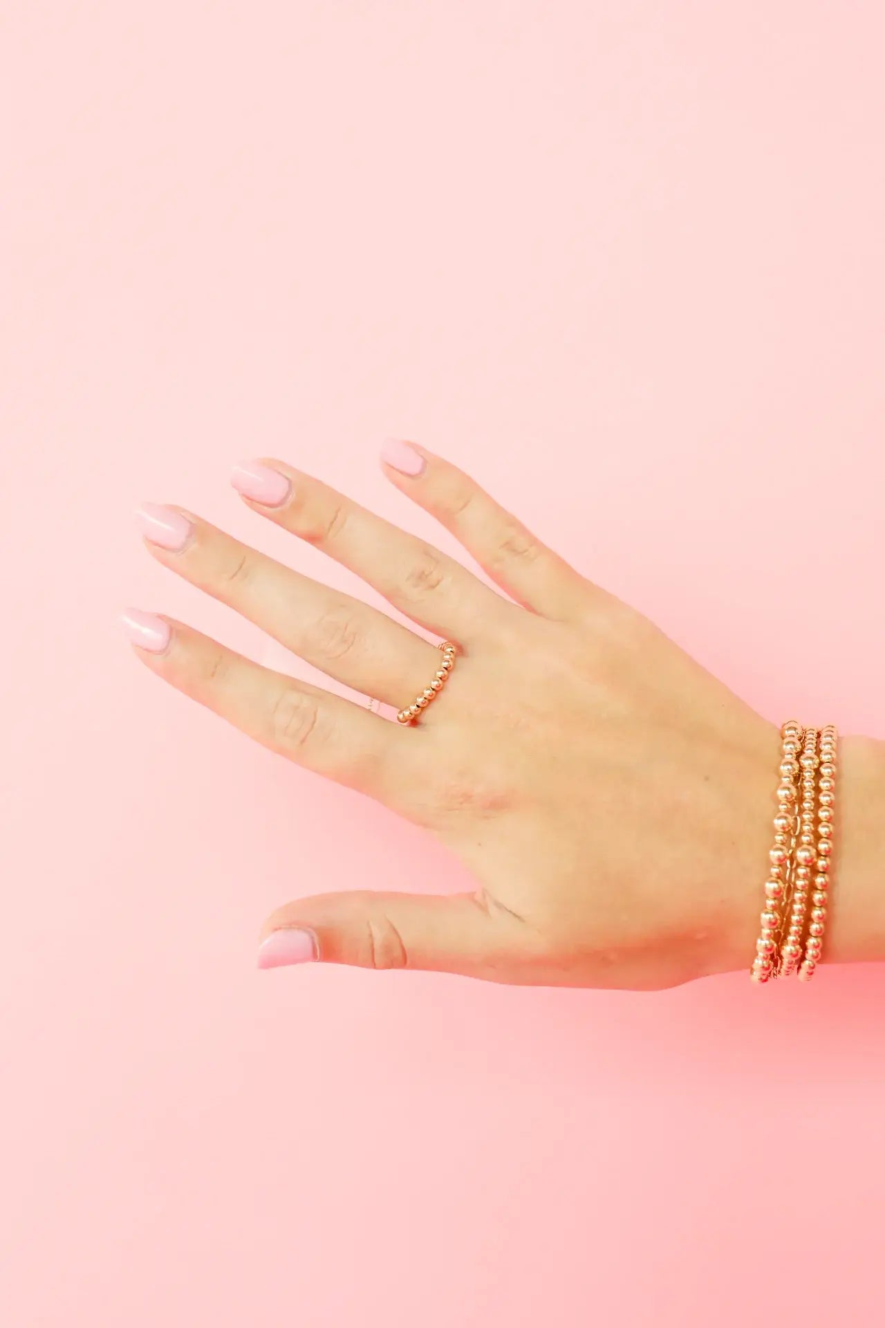 Lauren Beaded Band in Gold: 5/6