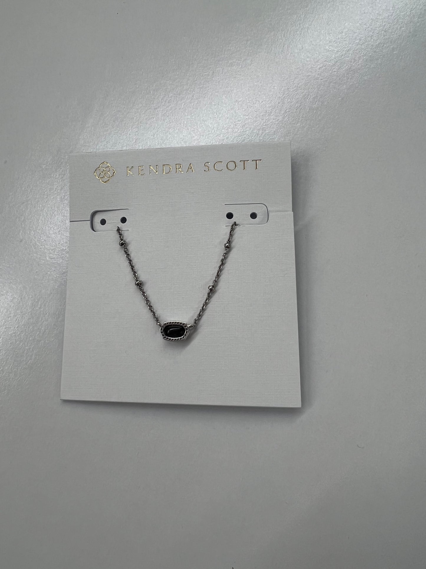 Mini Elisa Satellite Short Necklace Obsidian