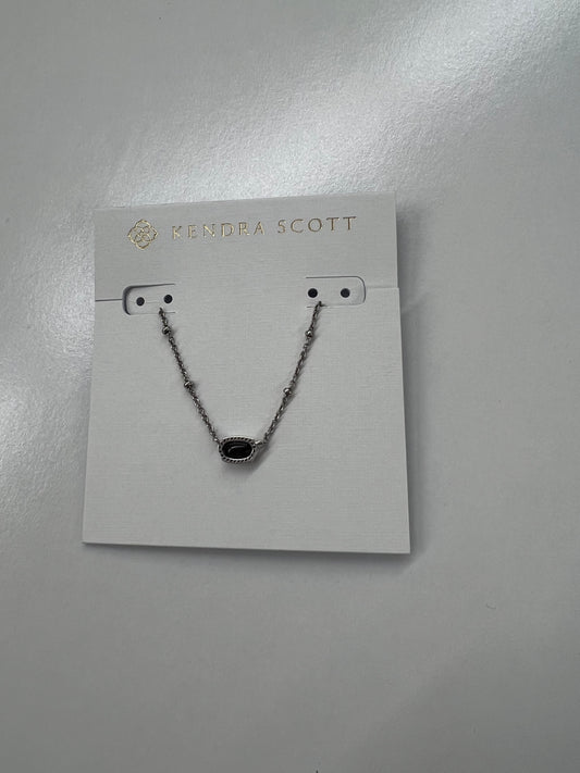 Mini Elisa Satellite Short Necklace Obsidian