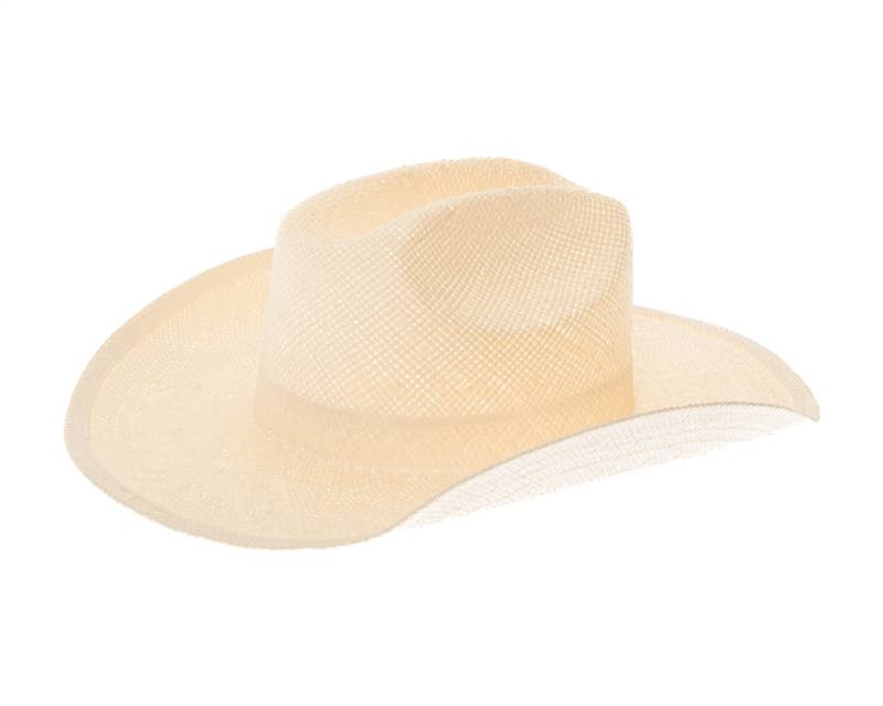 Handwoven Toyo Straw Cowboy Hat Ivory