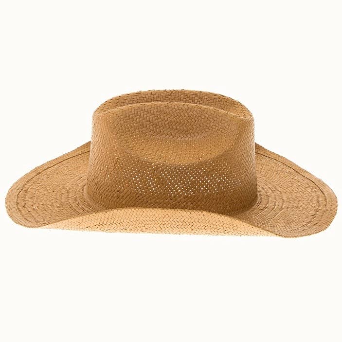 Handmade Western Smooth Toyo Straw Cowboy Hat, Adjustable: Black