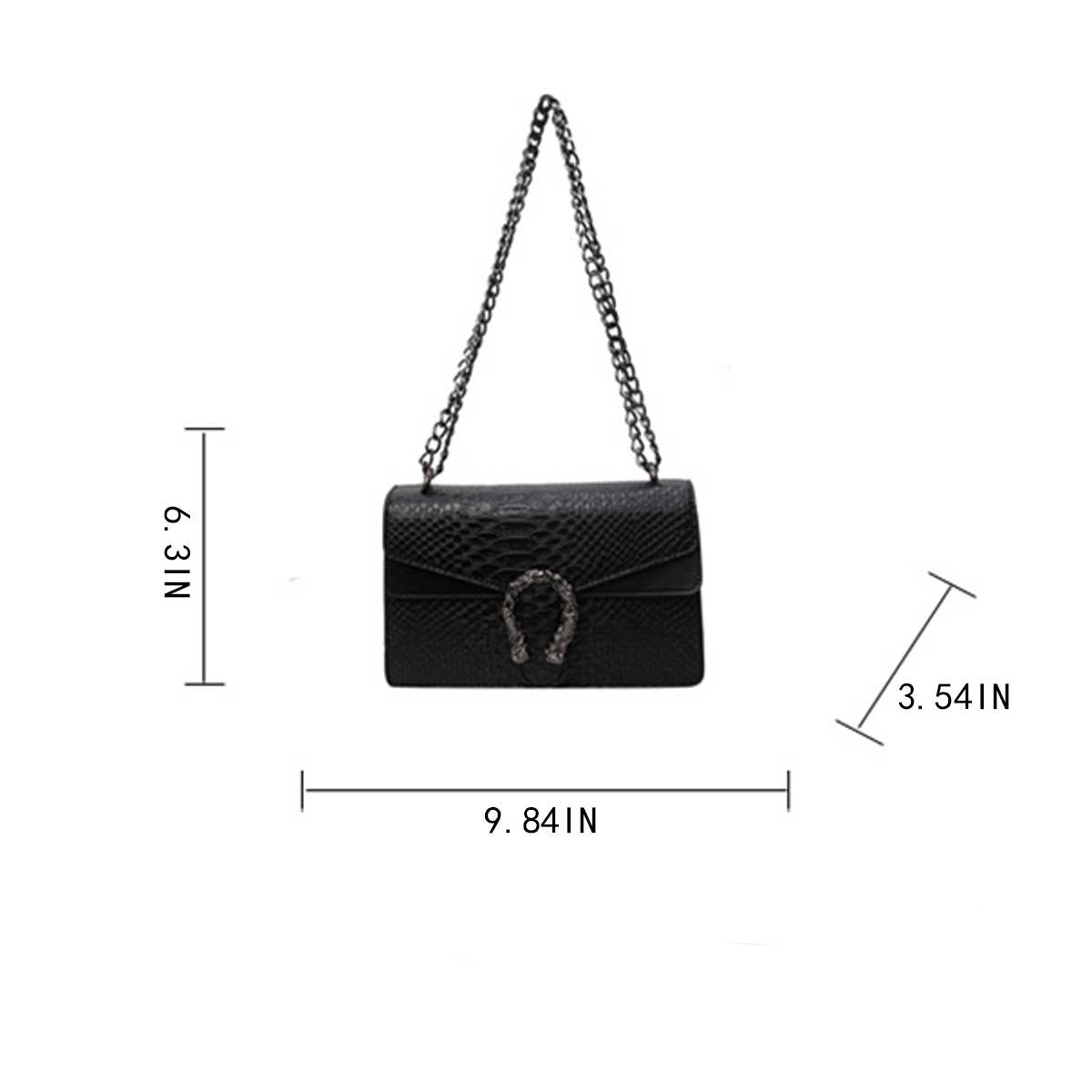 Crossbody Square Bag with Chain in Red