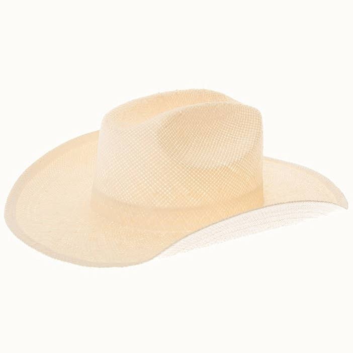 Handmade Western Smooth Toyo Straw Cowboy Hat, Adjustable: Black