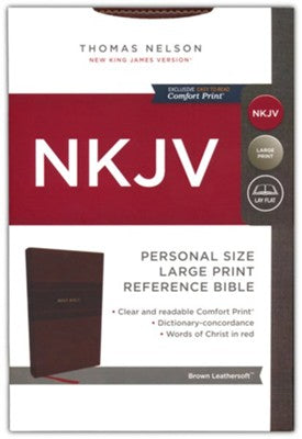 NKJV Large Print Reference Bible Brown Leather