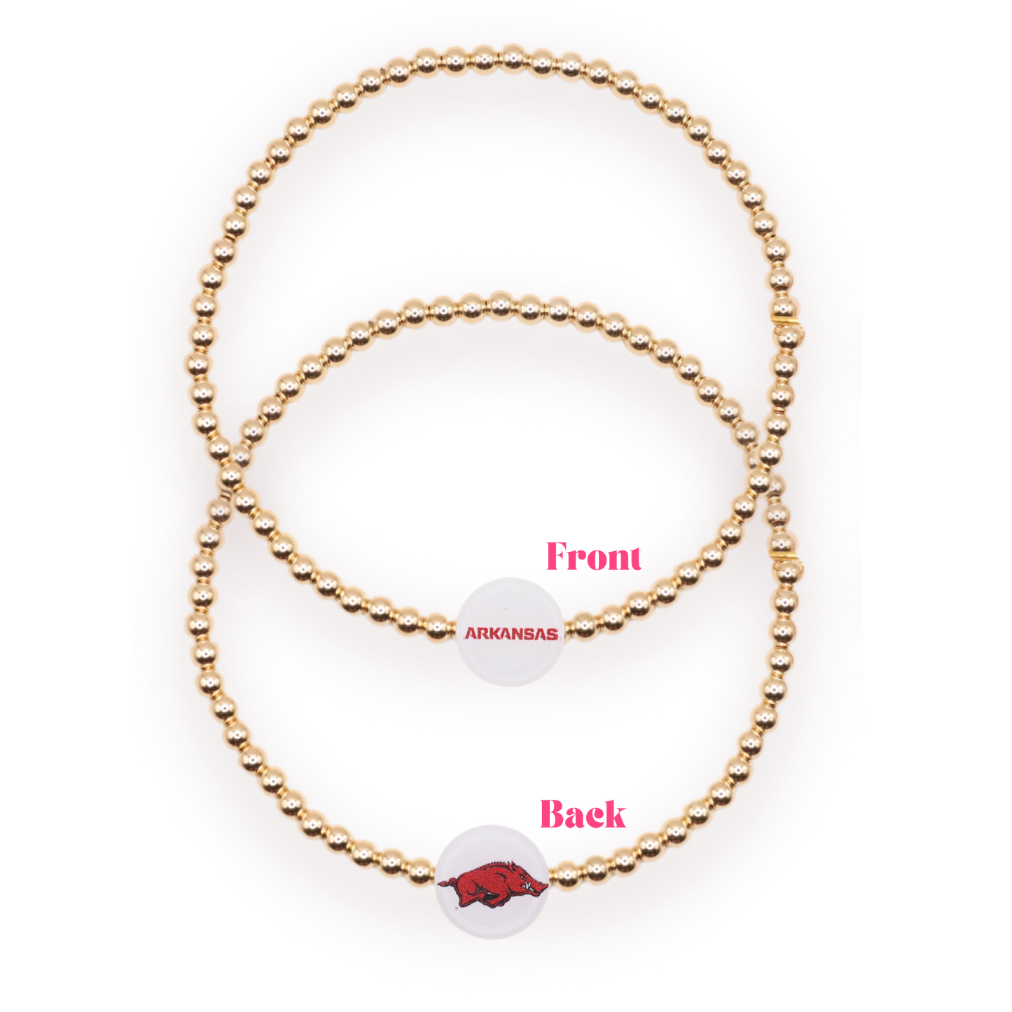 Arkansas + Sprinkle Logo Bracelet Stack of 2: Standard 6.75 inch