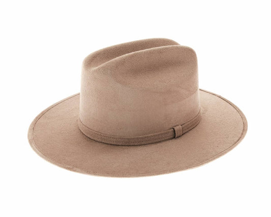 Flat Brim Western Rancher Hat Light Taupe