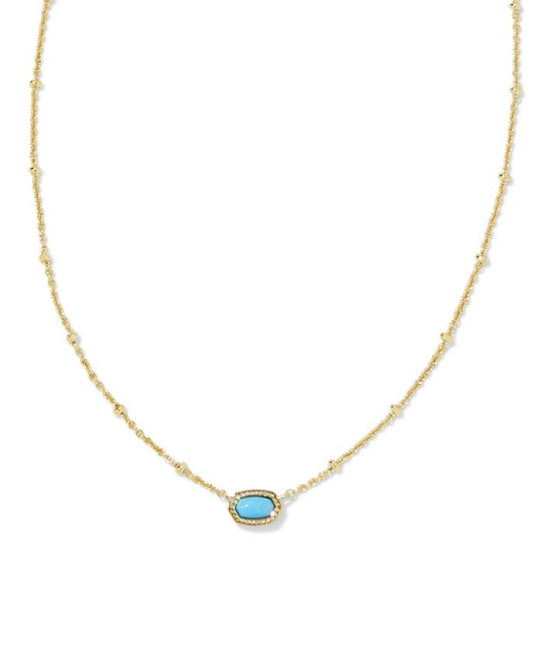 Baby Elisa Satellite Short Pendant Necklace in Gold Turquoise Magnesite