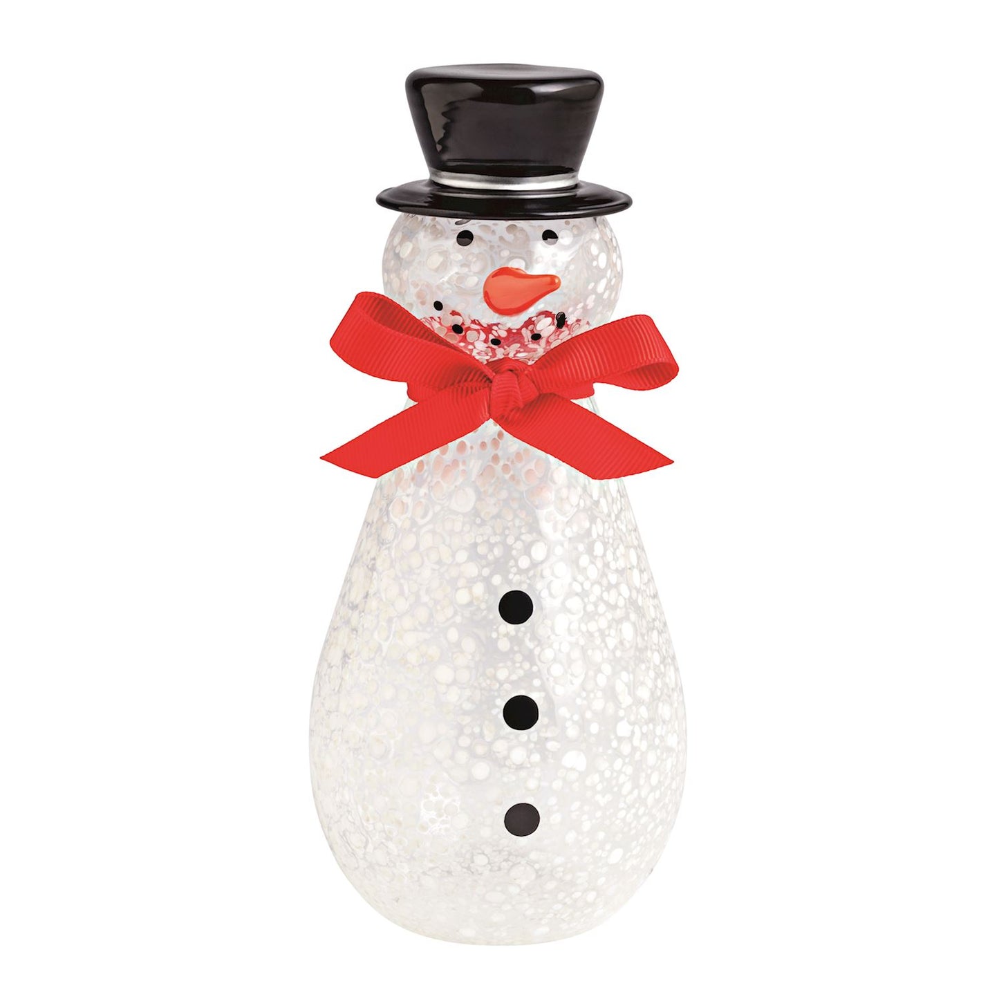 Large Glass Snowman Sitter