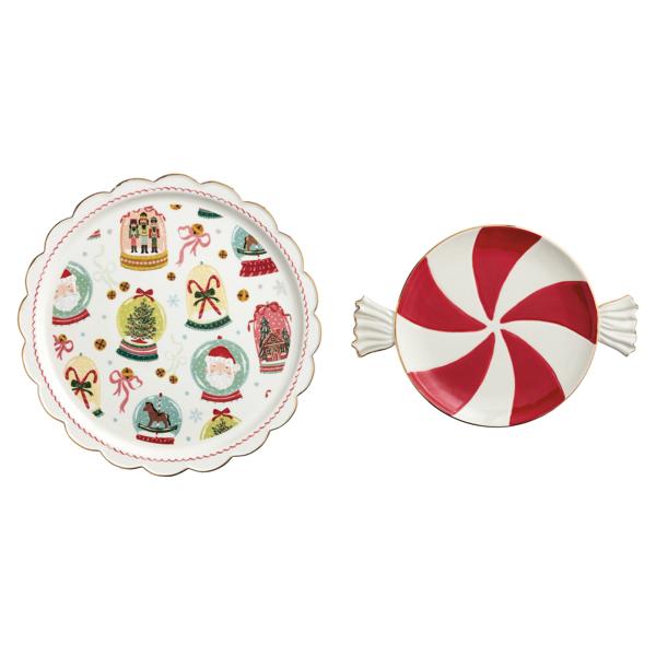 Nested Christmas Candy Platter Set