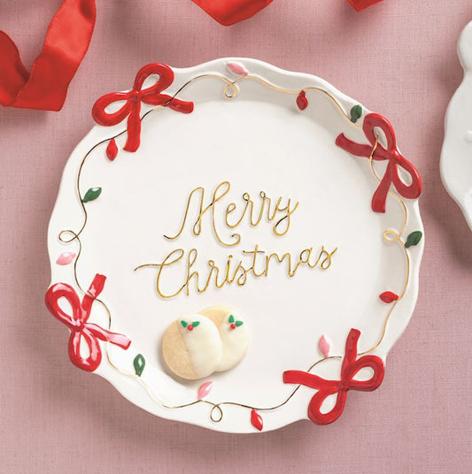 Merry Christmas Bow Platter