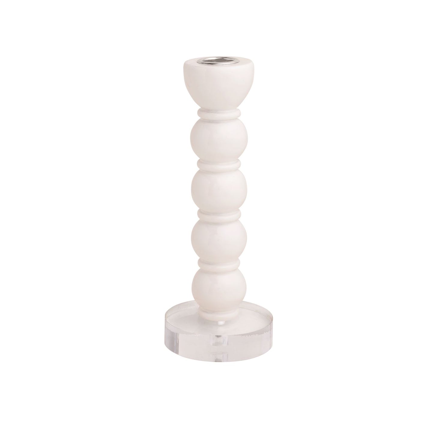 Med White Resin Taper Holder
