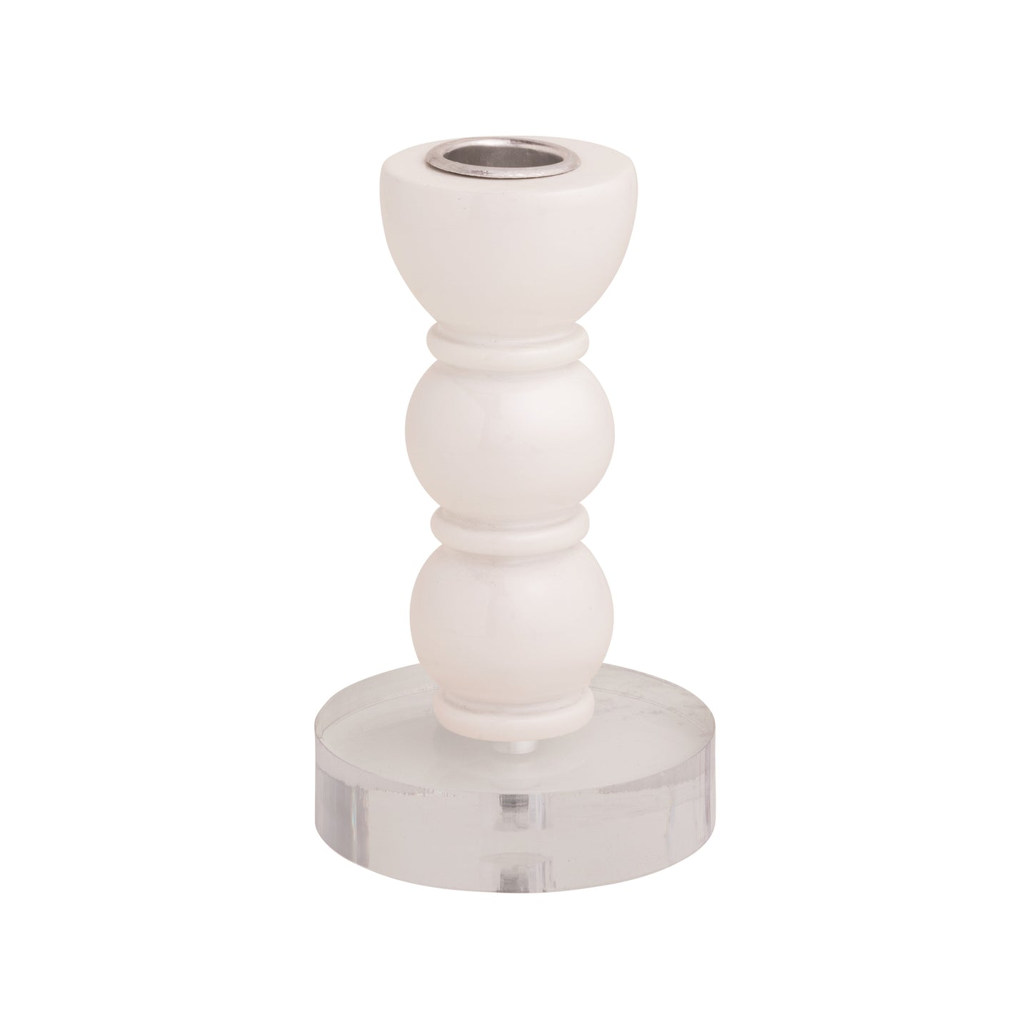 Sm Wht Resin Taper Holder