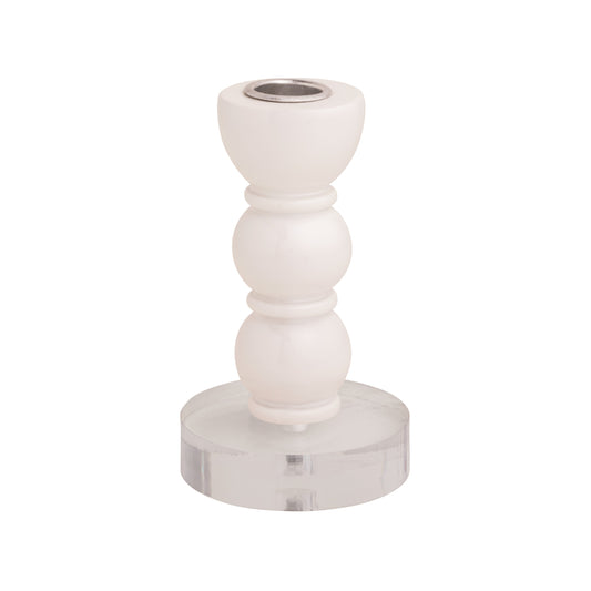 Sm Wht Resin Taper Holder