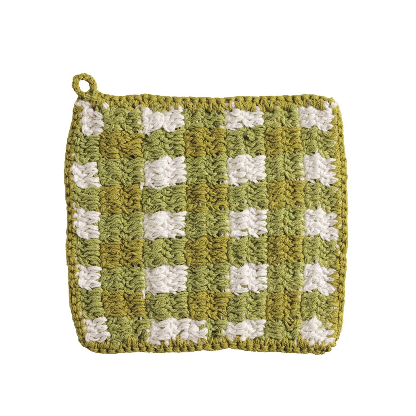 Green Check Pot Holder