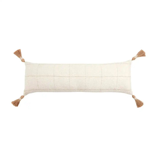 Woven Lumbar Pillow With Tassels