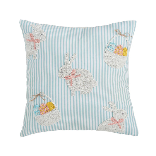 Basket Bunny Beaded Easter Pillow