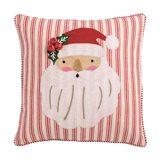 Santa Whimsey Christmas Embroidered Pillow