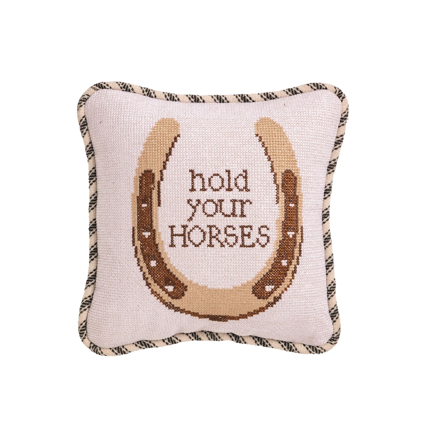 Hold Needlepoint Small Pillow