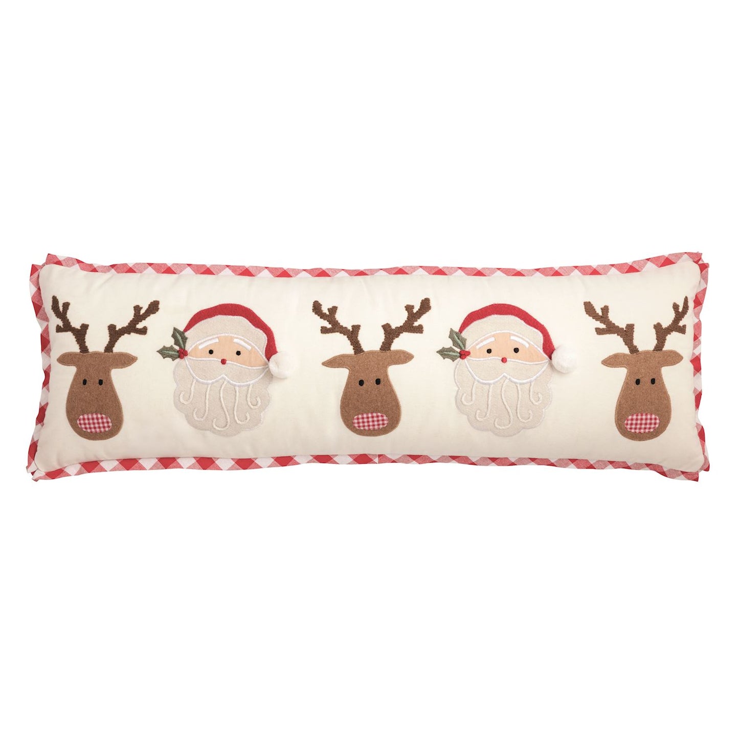 Christmas Gingham Trim Pillow