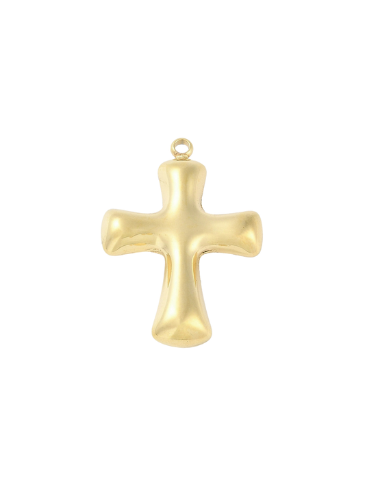 * Gold Bubble Cross Charm