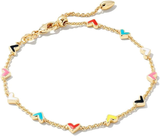 HAVEN HEART DELICATE CHAIN BRACELET GOLD MULTI MIX