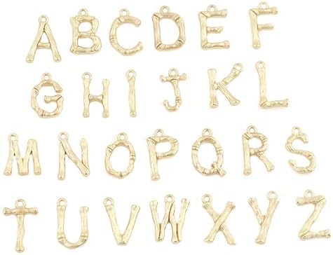 Initial Letter Gold Bamboo Charms