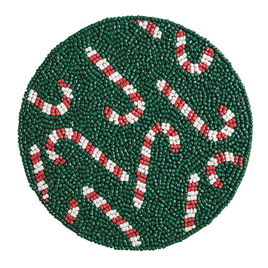 Candy Cane Beaded Trivet