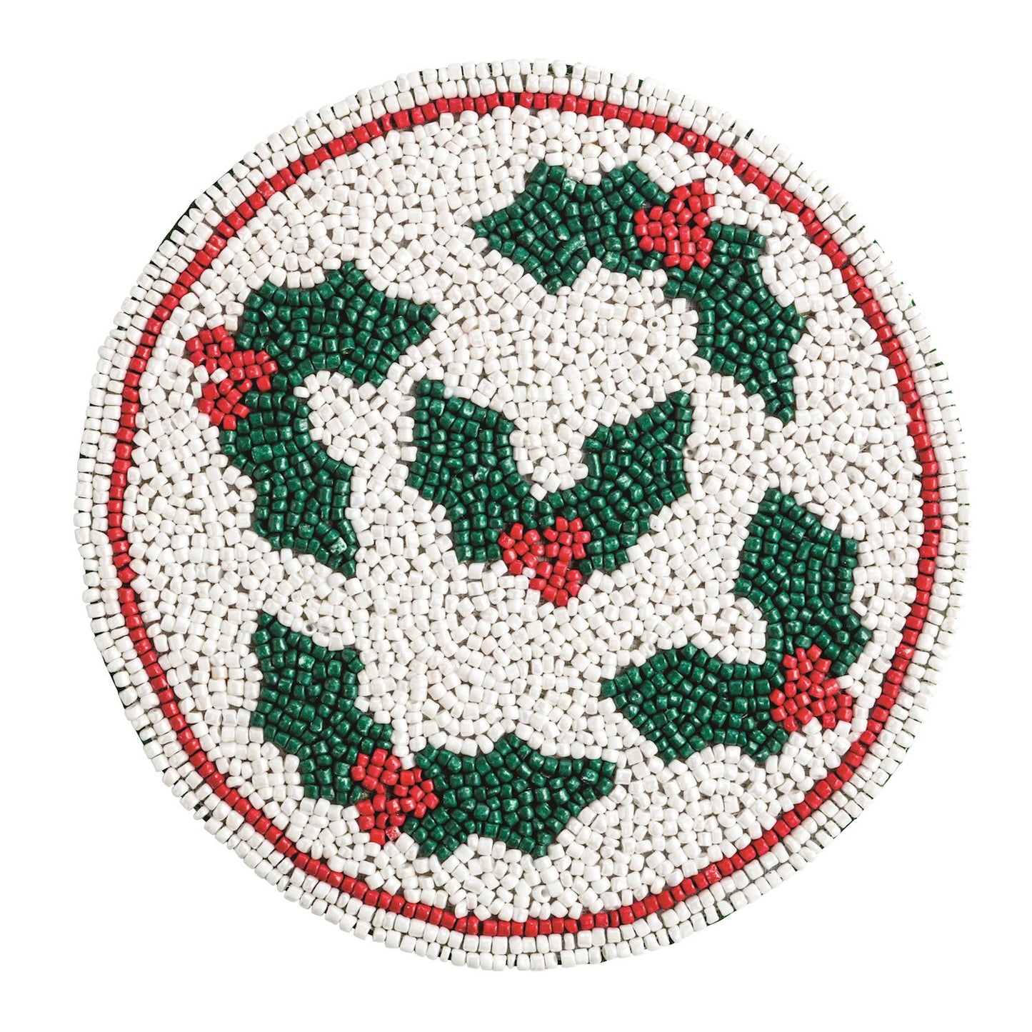 Holly Beaded Trivet