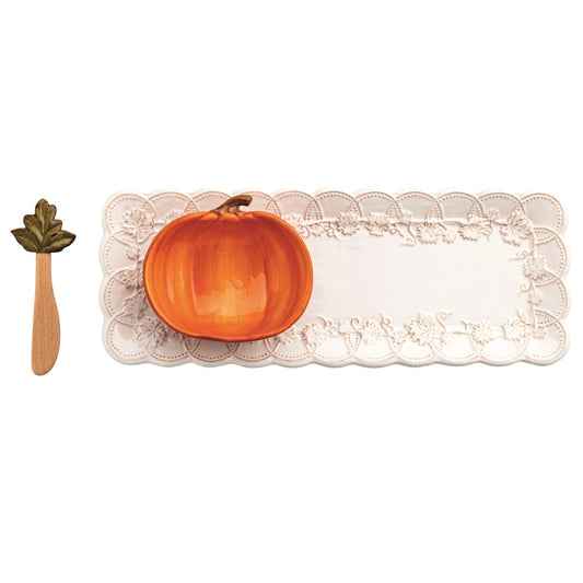 Pumpkin Tray & Dip Set