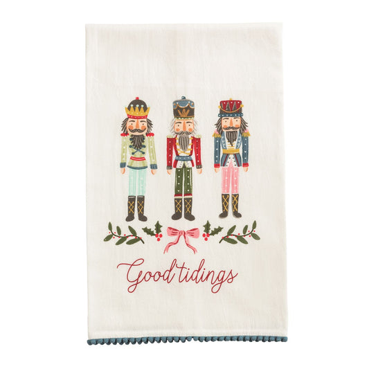 Nutcracker Pom Trim Christmas Towel